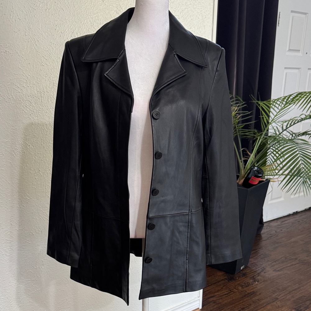 Marks & Spencer Classic Black Leather Jacket/Blazer
